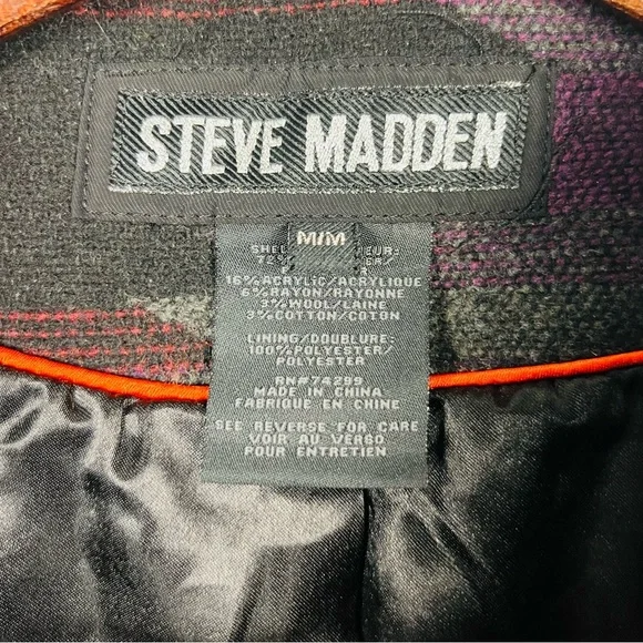 Steve Madden Poncho-Style Jacket – Southwest Geometric Hooded Cape, Size M - Picture 7 of 13